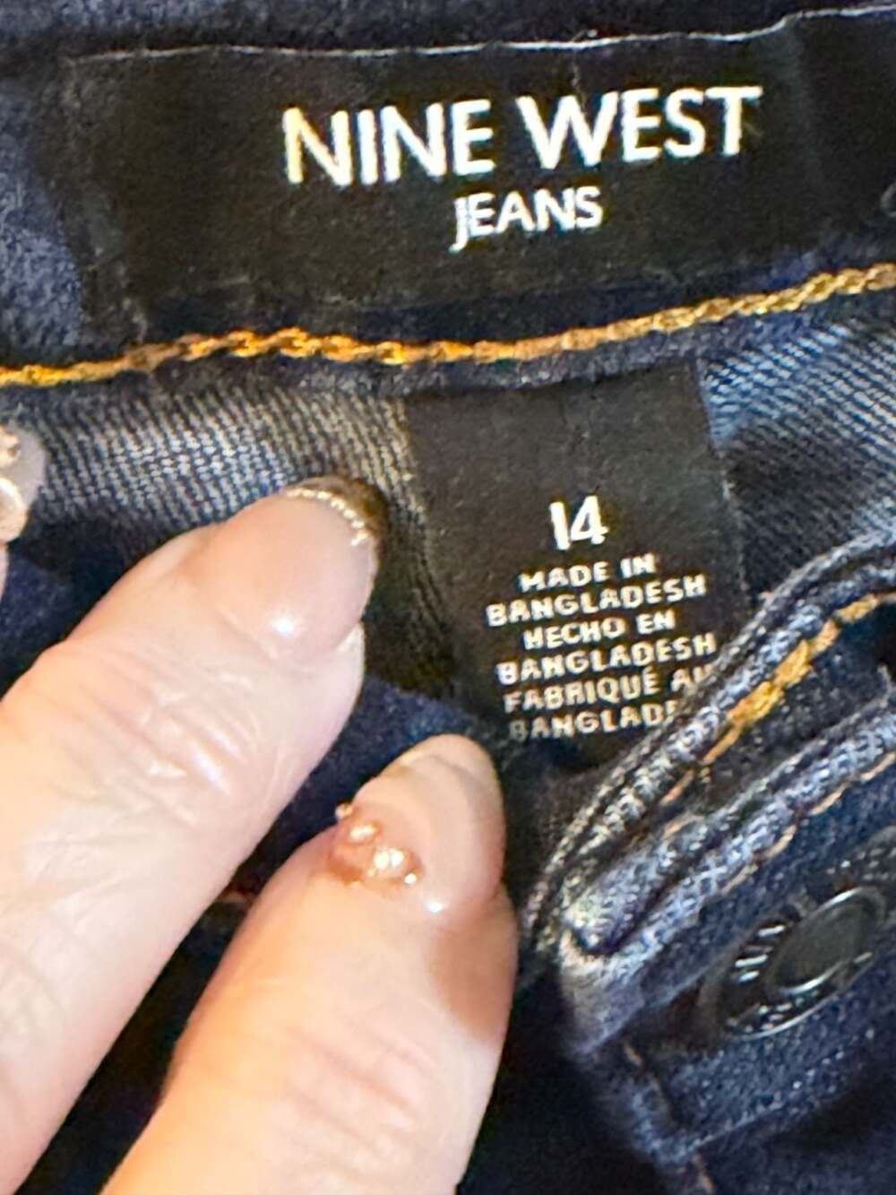 Nine West Jeans Size 14 Straight Leg Dark Wash Denim - Picture 2 of 2